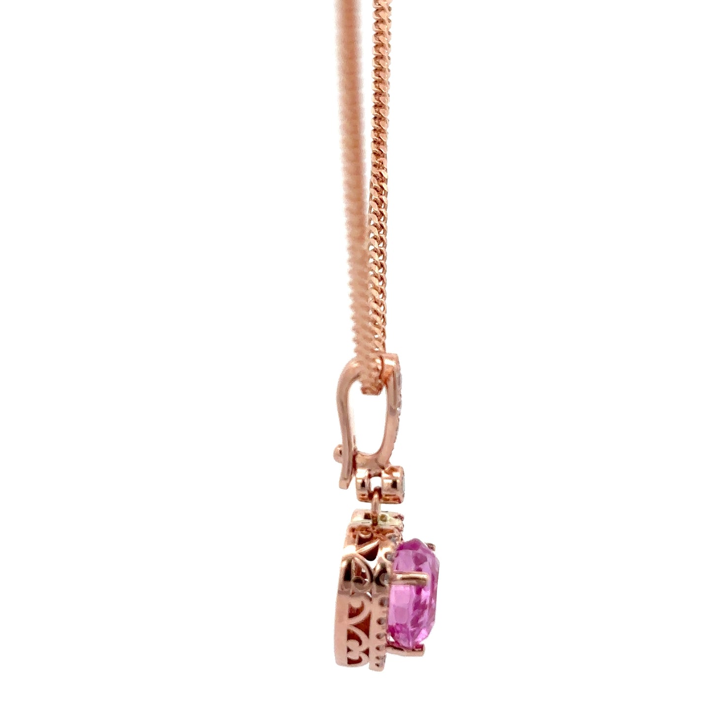 2.52 ct Natural Pink Sapphire | 0.34 ct Natural Diamonds | 14k Rose Gold