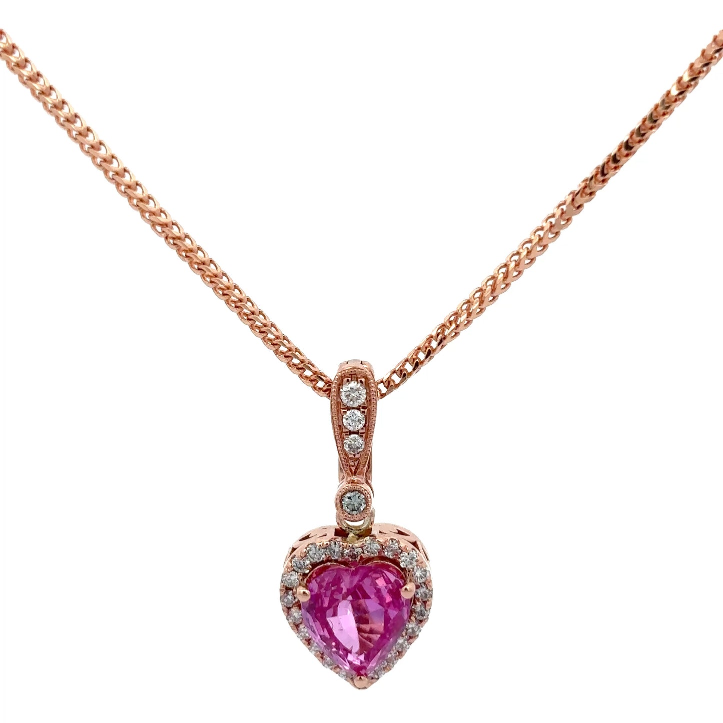 2.52 ct Natural Pink Sapphire | 0.34 ct Natural Diamonds | 14k Rose Gold