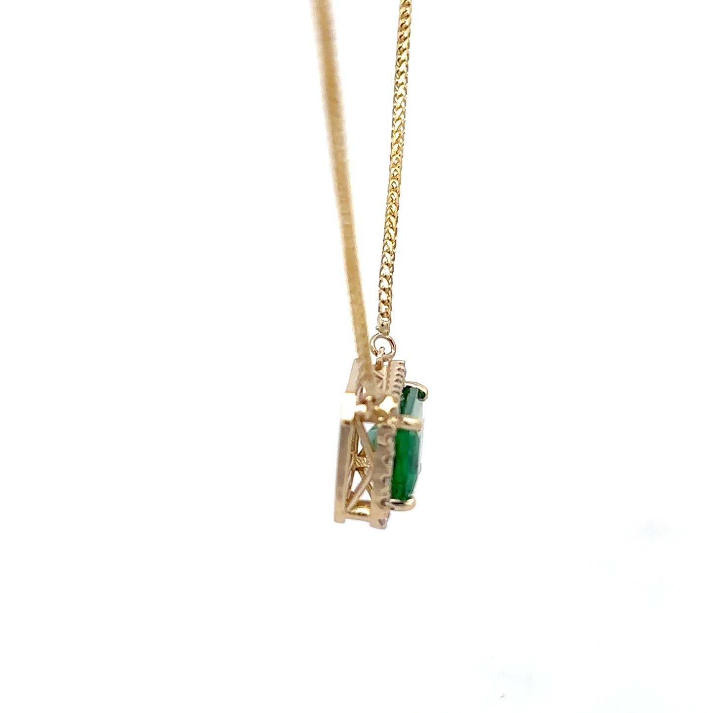2.75 ct Natural Emerald | 0.46 ct Natural Diamonds | 14k Yellow Gold
