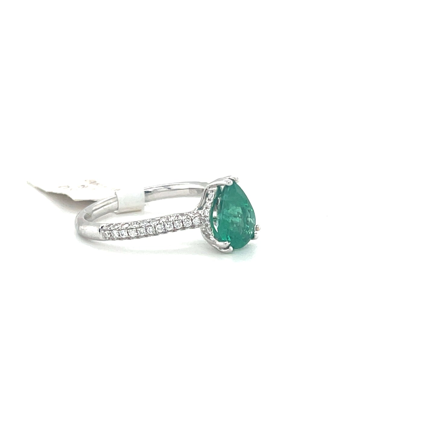 Pear Shape Emerald Solitaire Ring