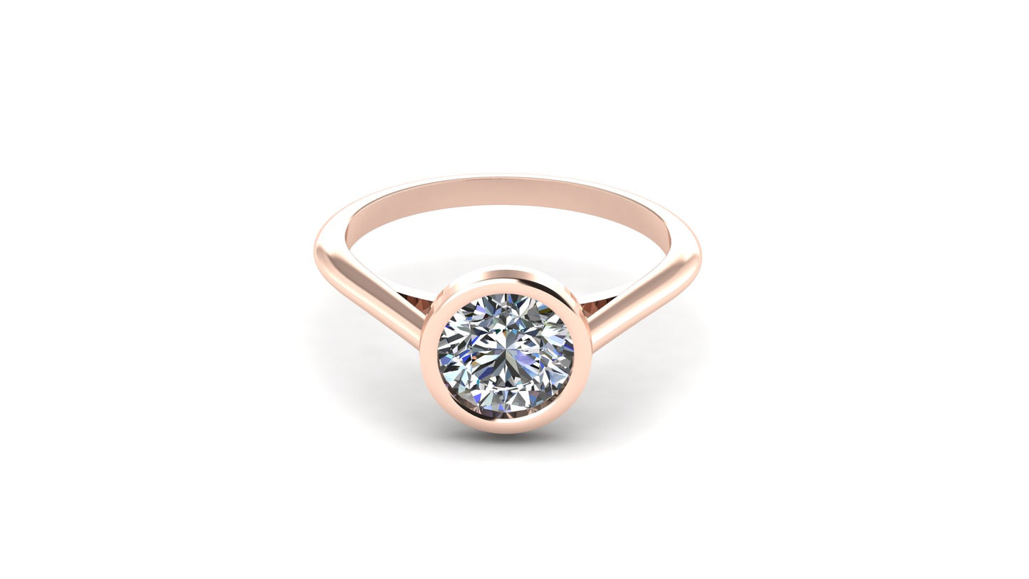 1 ctw Lab Grown Diamond | Bezel Set Setting | Solitaire Ring