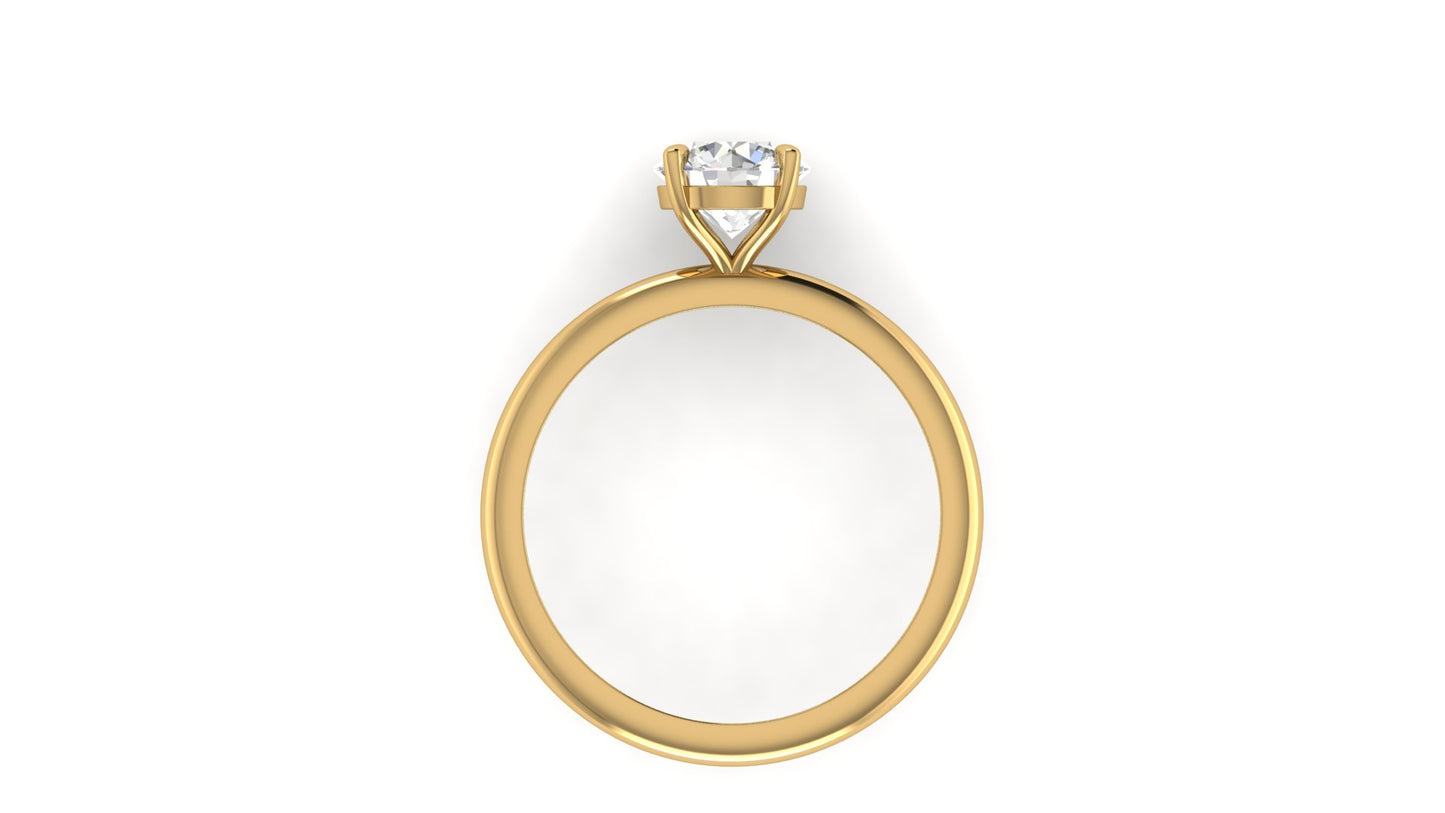 1.00 ctw Round Shape Lab Grown Diamond | 4 Prong Setting | Solitaire Ring.