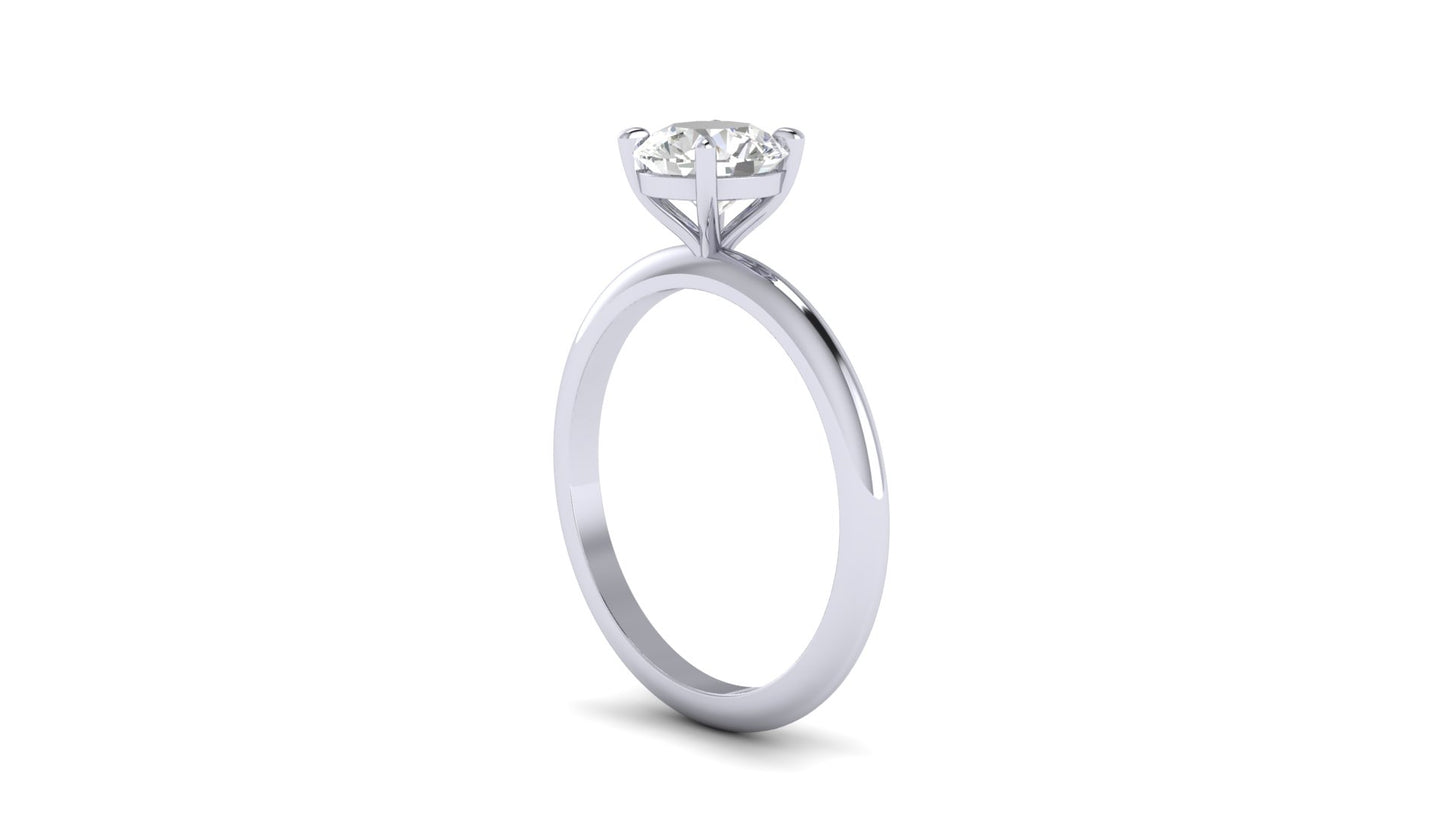 1.00 ctw Round Shape Lab Grown Diamond | 4 Prong Setting | Solitaire Ring.