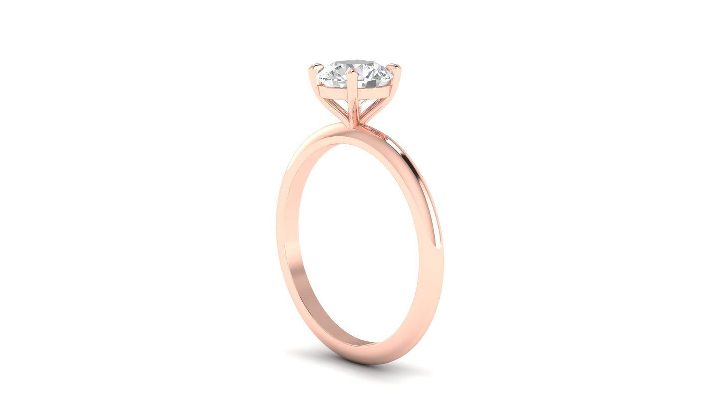 1.00 ctw Round Shape Lab Grown Diamond | 4 Prong Setting | Solitaire Ring.