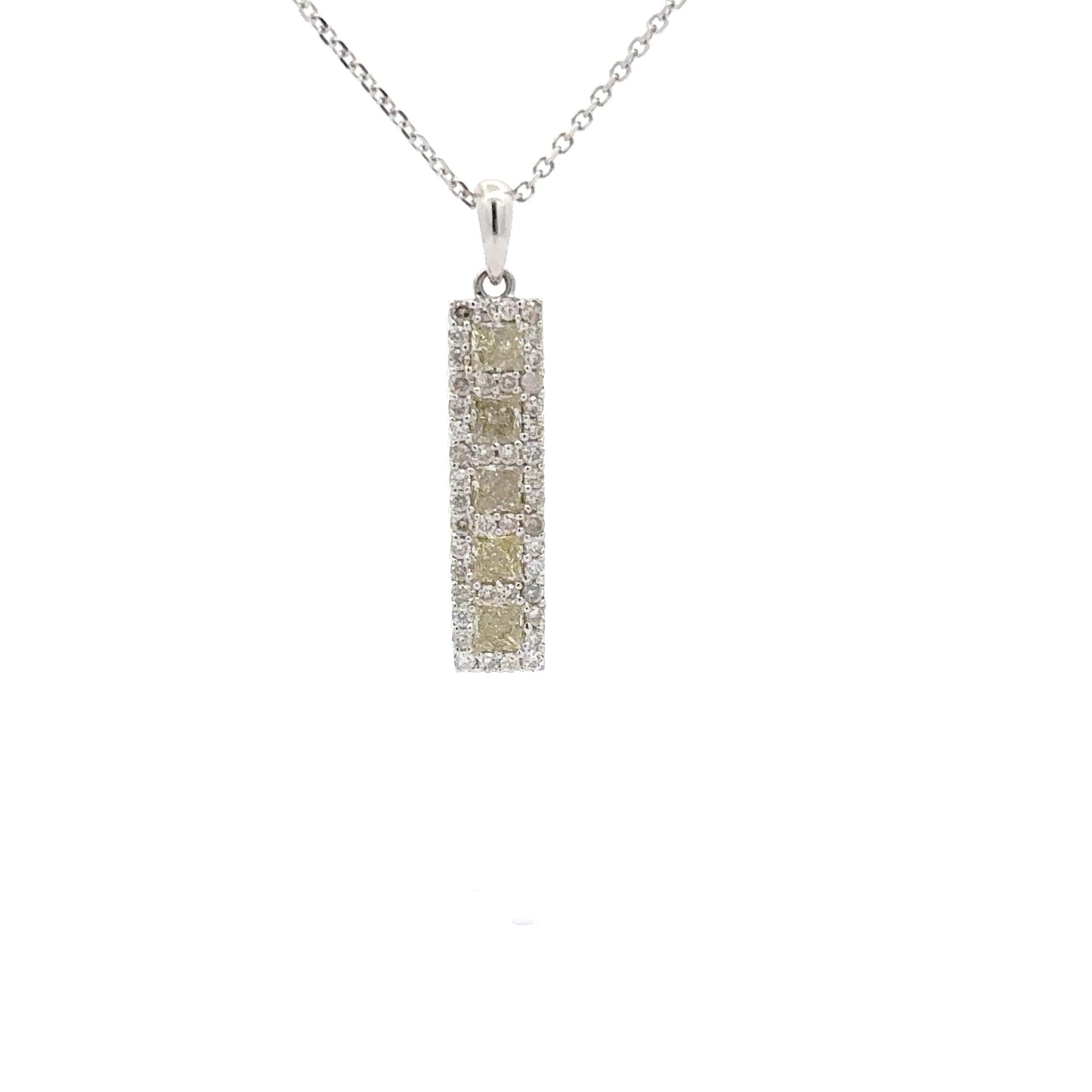 0.74 ct Natural Yellow Diamonds | 0.34 ct Natural Diamonds | 14k Yellow/White Gold.