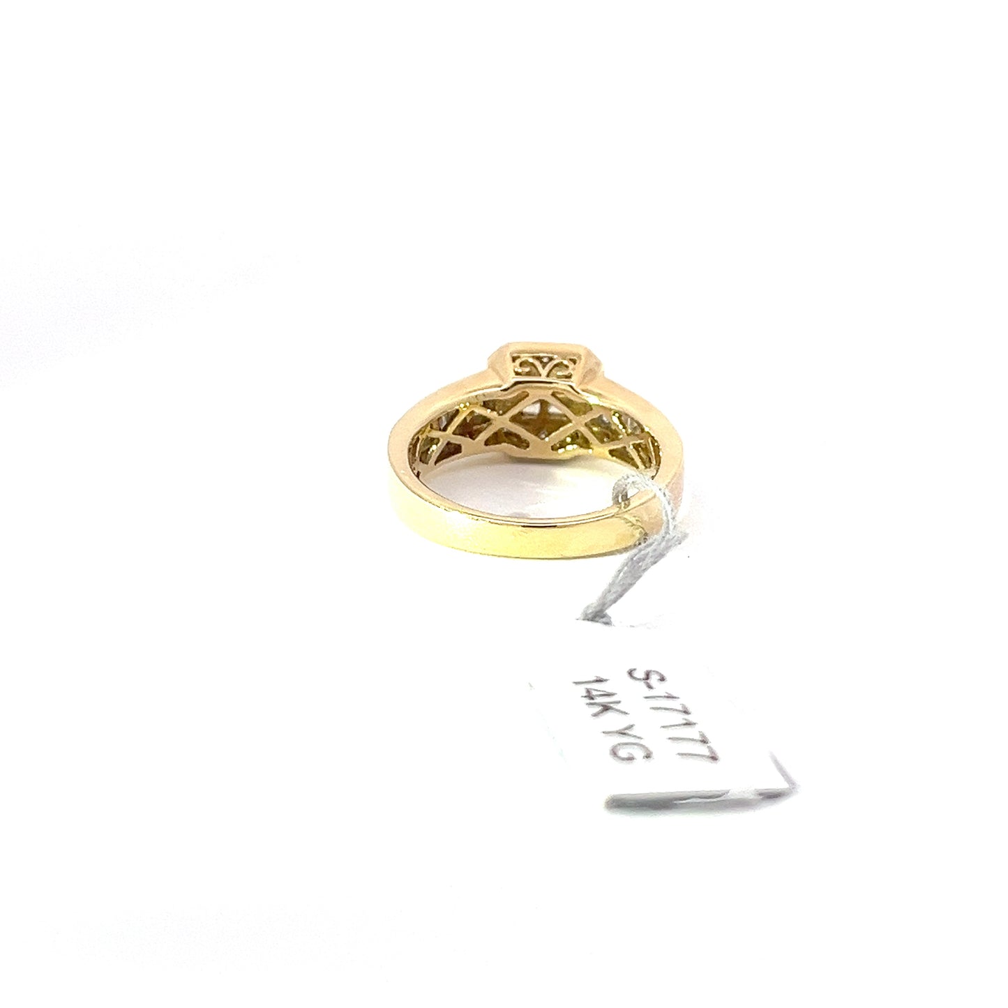 0.31ct Natural Yellow Princess-Cut(4 pc) Diamond Ring | 0.64ct Side Diamonds | 14K YG