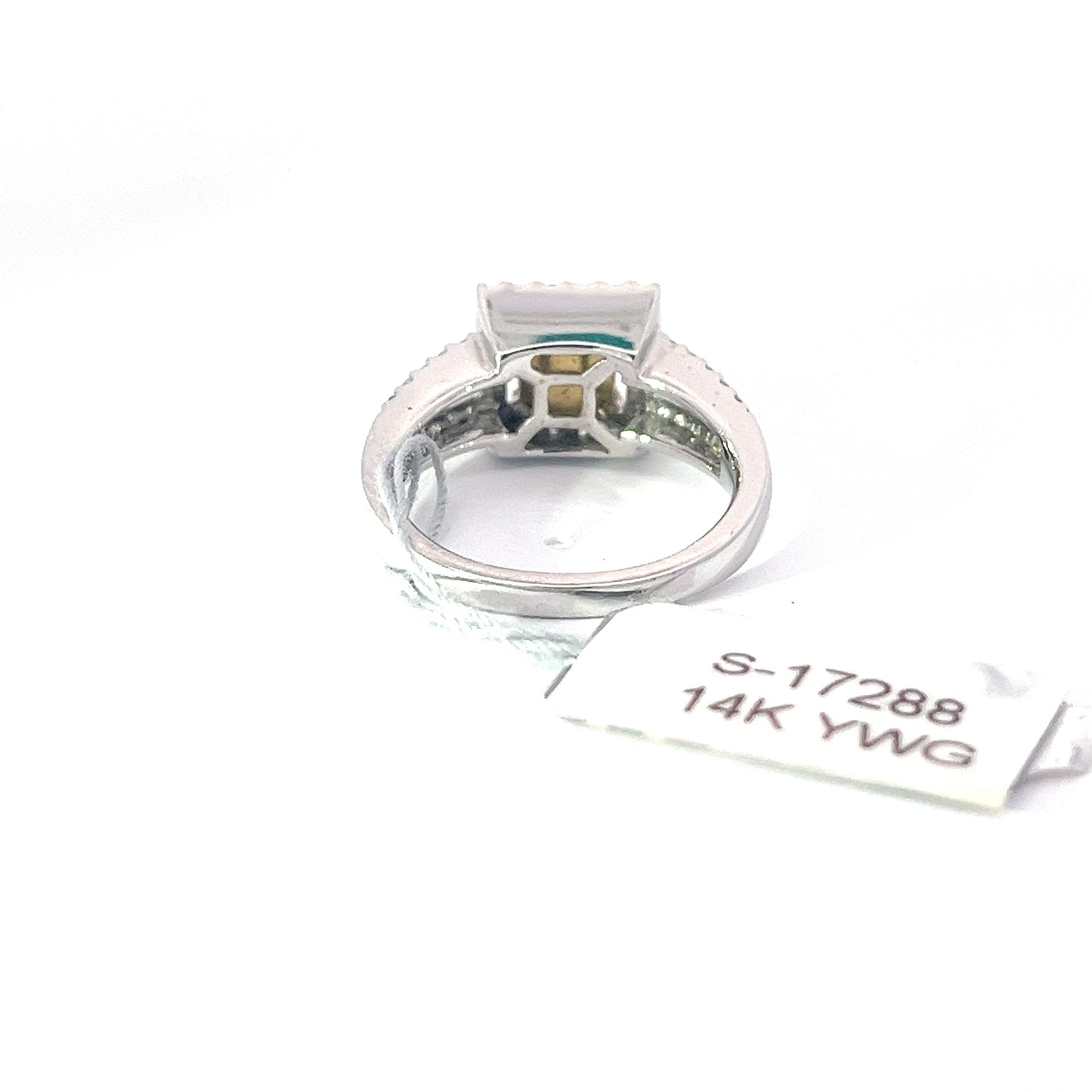 0.54ct Natural Yellow Princess-Cut(4 pc) Diamond Ring | 0.58ct Side Diamonds | 14K YWG