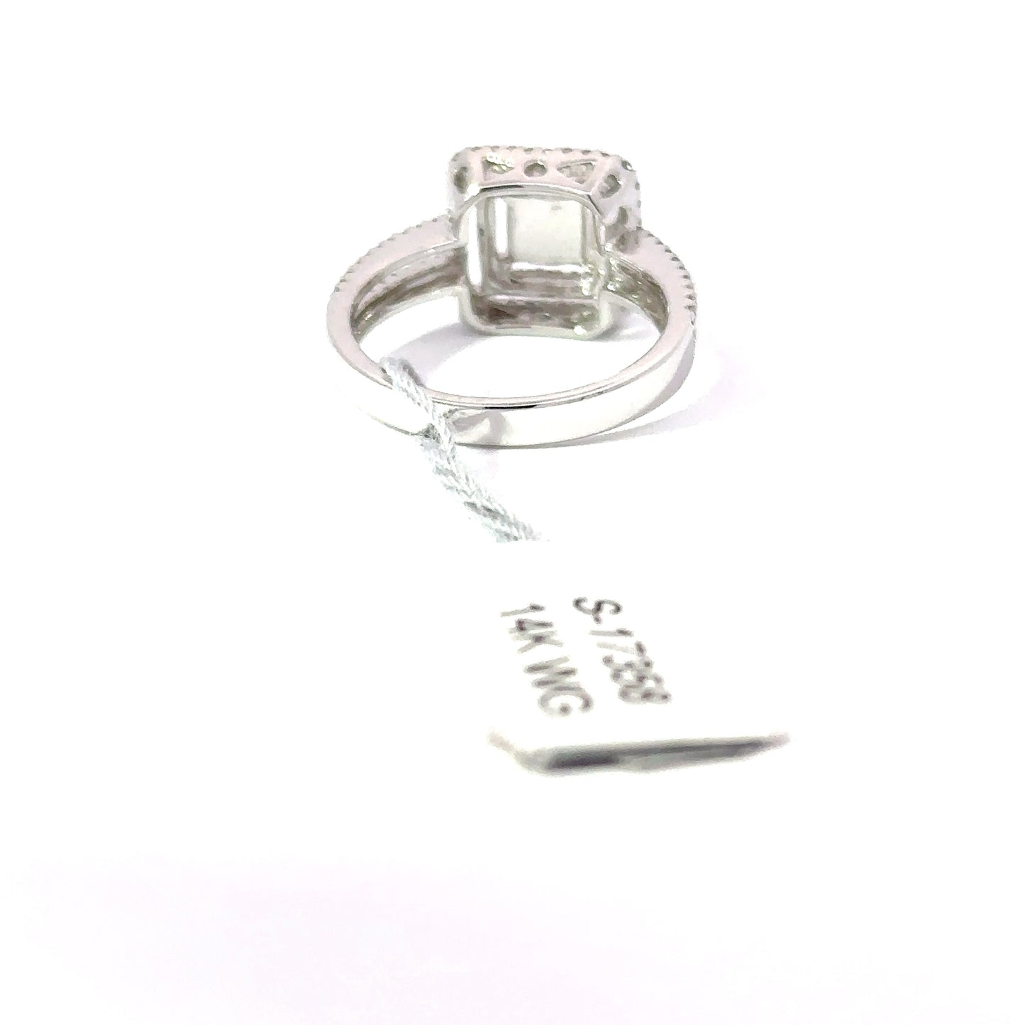 0.36ct Natural Yellow Princess-Cut(4 pc) Diamond Ring | 0.50ct Side Diamonds | 14K WG