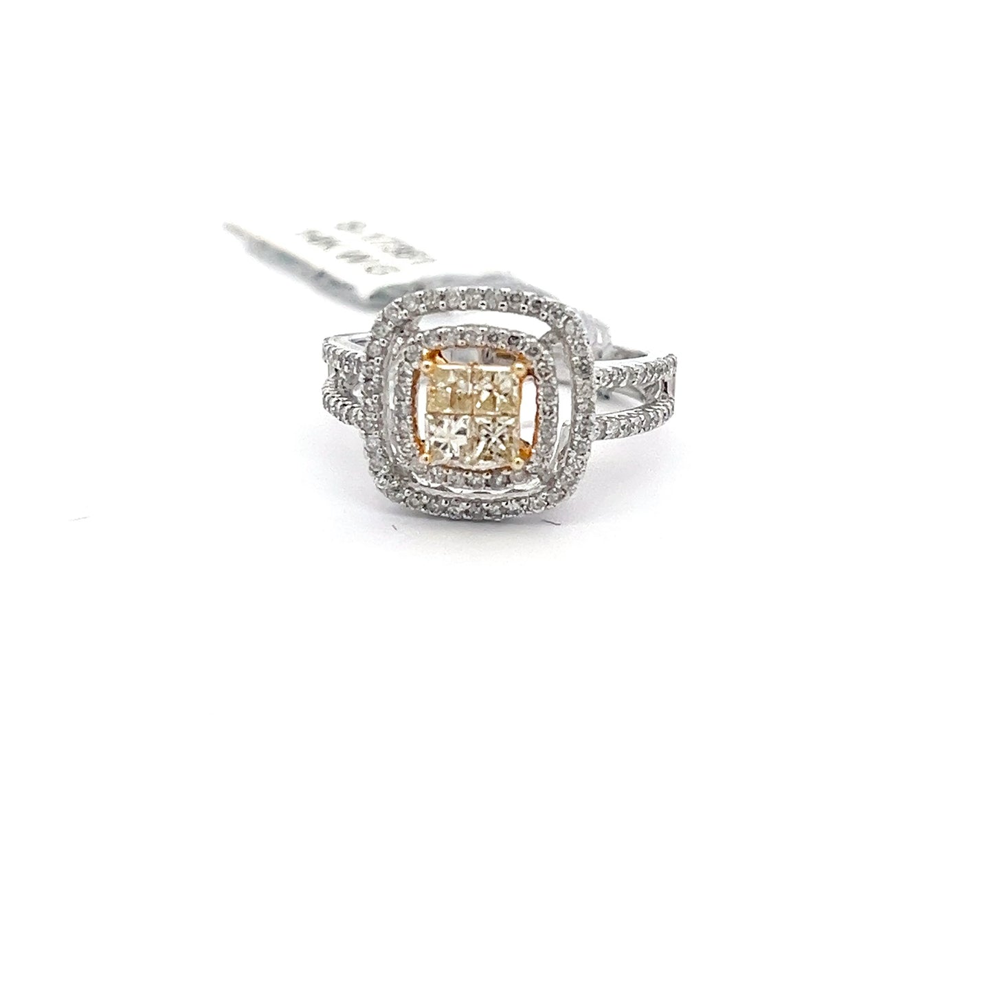 0.46 ct Natural Yellow Diamond Ring | 0.54 ct Side Diamonds | 14k YWG | 5.1 Gram