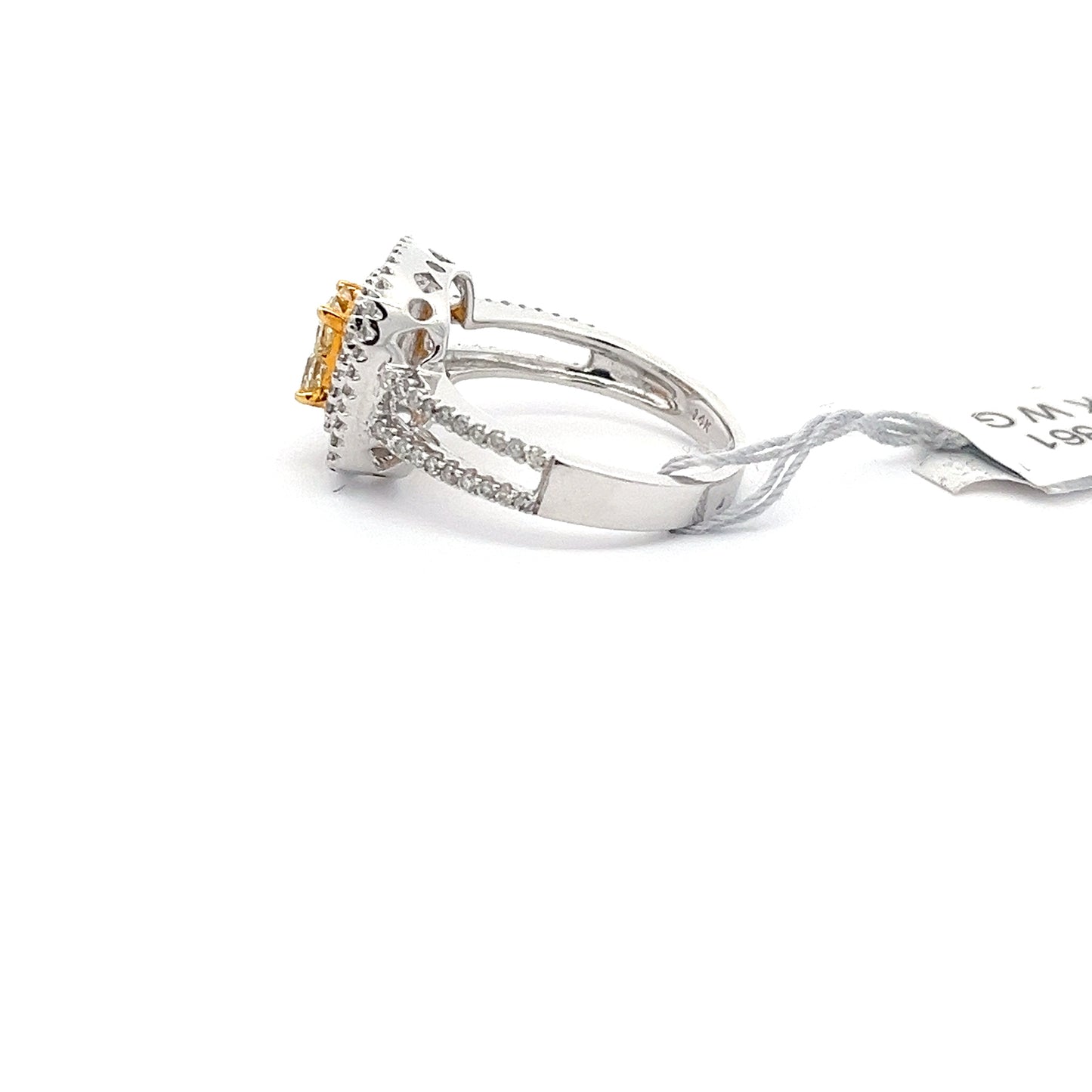 0.46 ct Natural Yellow Diamond Ring | 0.54 ct Side Diamonds | 14k YWG | 5.1 Gram