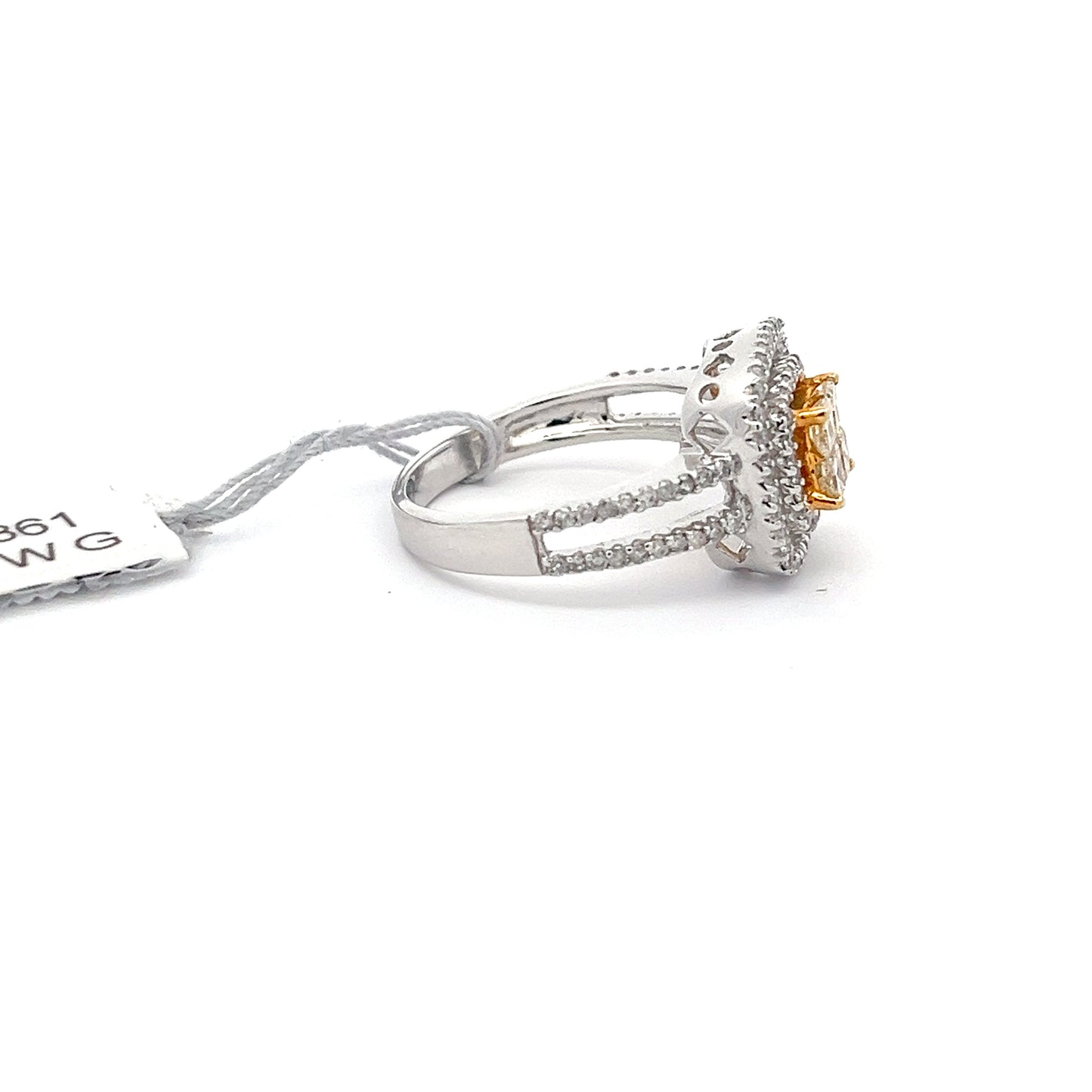0.46 ct Natural Yellow Diamond Ring | 0.54 ct Side Diamonds | 14k YWG | 5.1 Gram