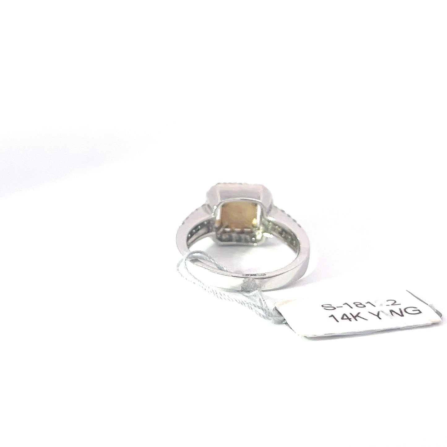 0.79ct Natural Yellow Princess-Cut Diamond Ring | 0.66ct Side Diamonds | 14K YWG