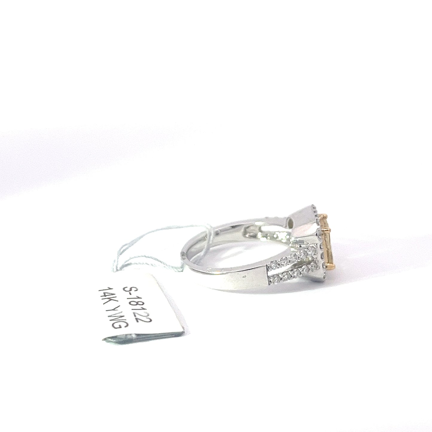 0.79ct Natural Yellow Princess-Cut Diamond Ring | 0.66ct Side Diamonds | 14K YWG