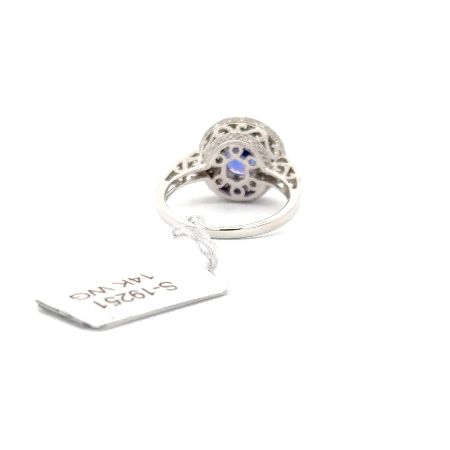 2.11ct Natural Round Tanzanite Center & 0.75ct Natural Side Diamonds Ring | 14K WG