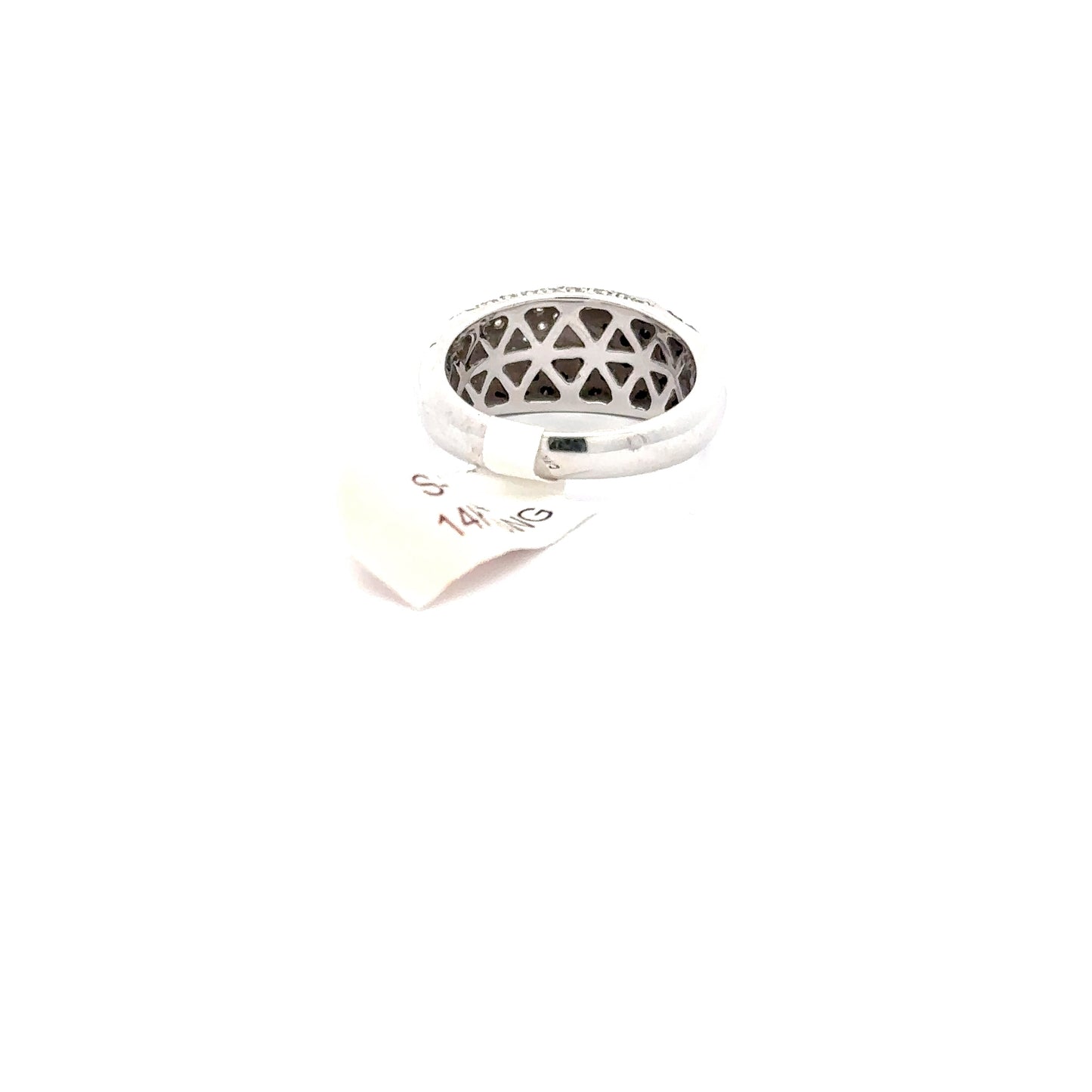 14K WHITE GOLD | 0.64 CT NATURAL DIAMOND | 0.81 CT NATURAL BLACK DIAMONDS RING.