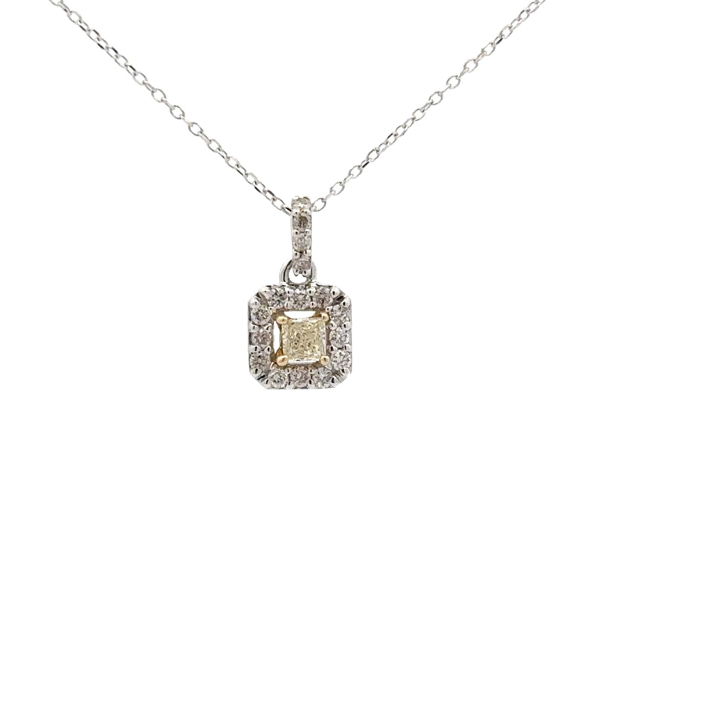 0.16 ct Natural Yellow Diamonds | 0.21 ct Natural Diamonds | 14k Yellow/White Gold.