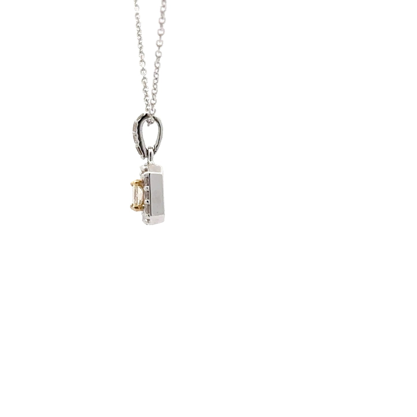 0.16 ct Natural Yellow Diamonds | 0.21 ct Natural Diamonds | 14k Yellow/White Gold.