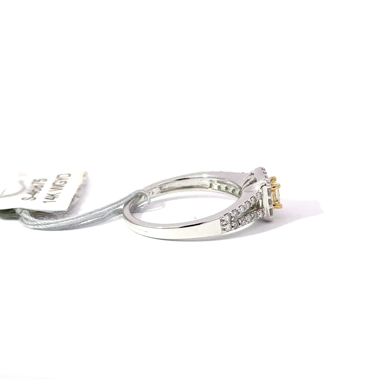 0.41ct Natural Yellow Princess-Cut Diamond Ring | 0.20ct Side Diamonds | 14K YWG