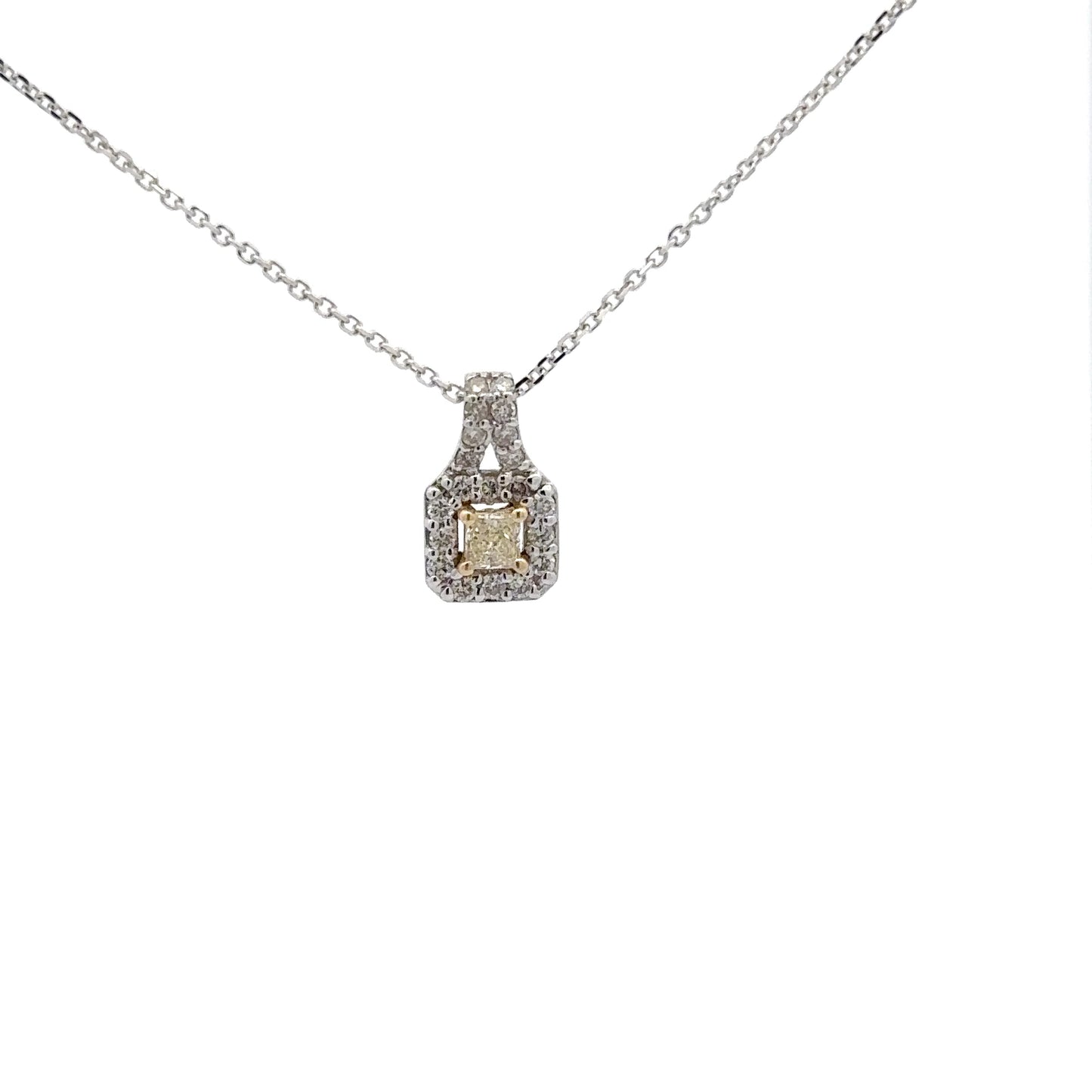 0.17 ct Natural Yellow Diamonds | 0.25 ct Natural Diamonds | 14k Yellow/White Gold.