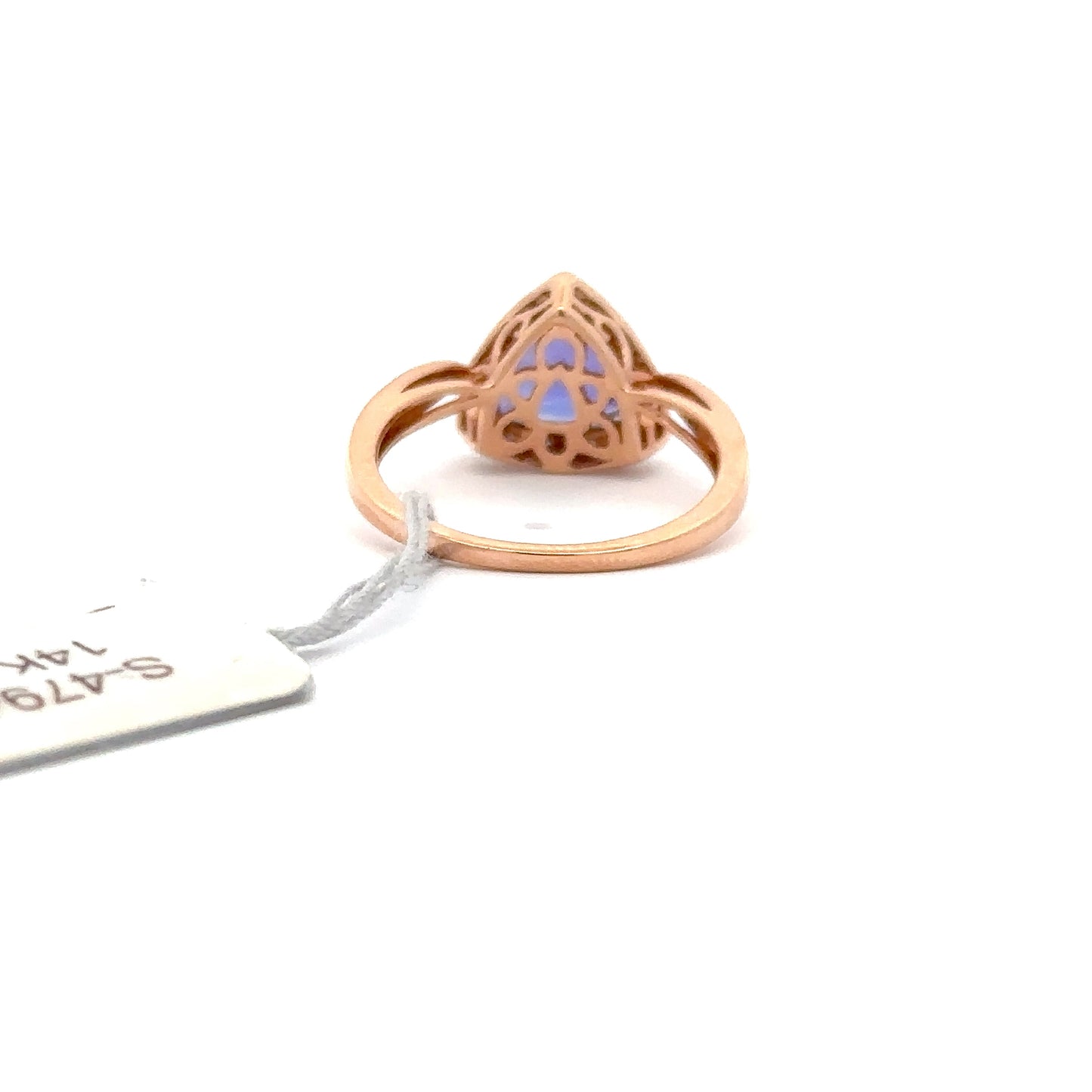 2.60ct Natural Trillion-Cut Tanzanite Center & 0.24ct Natural Side Diamonds Ring | 14K RG