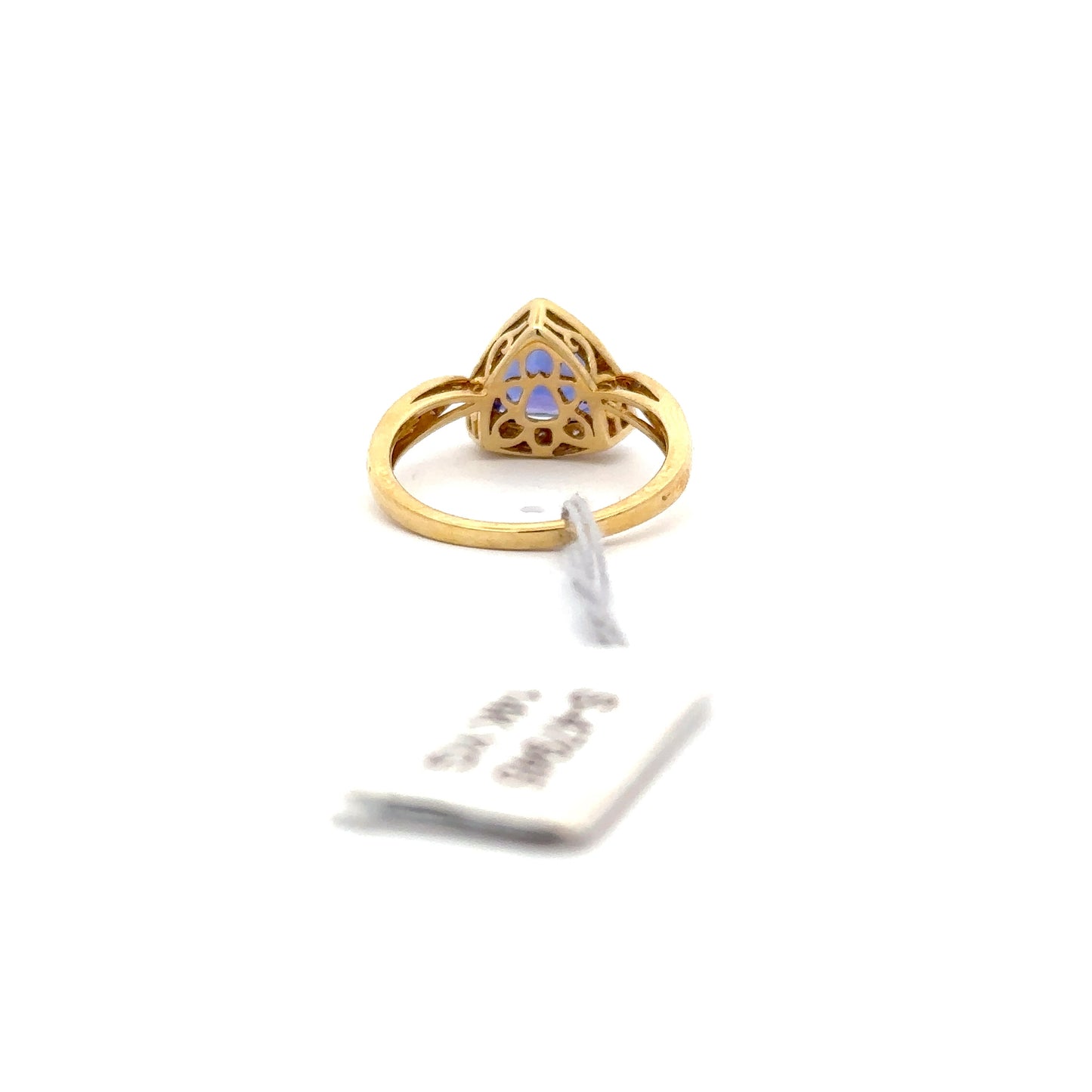 1.77ct Natural Trillion-Cut Tanzanite Center & 0.24ct Natural Side Diamonds Ring | 14K YG