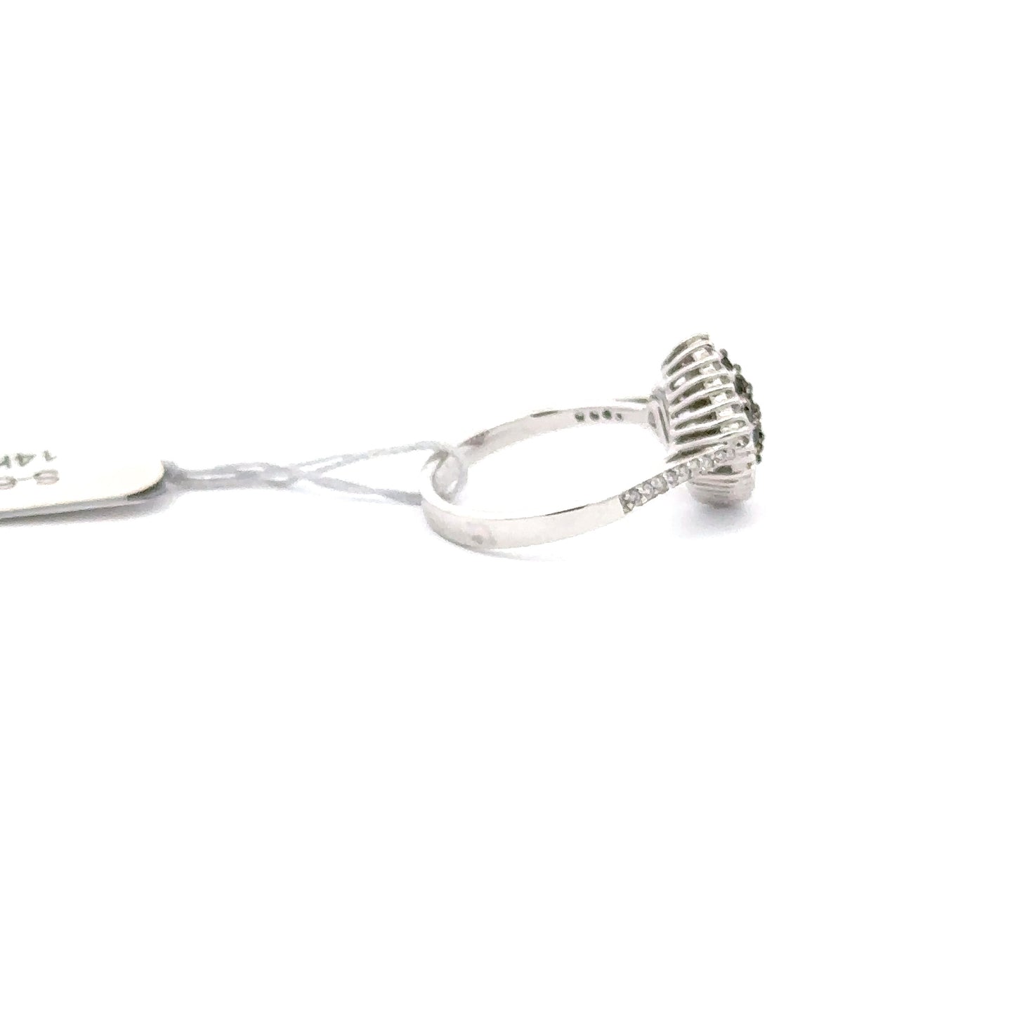 14K White Gold | 0.30 ct Natural Diamond | 0.19 ct Natural Black Diamonds.
