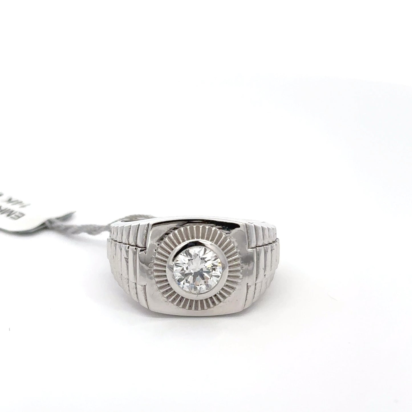 1.08 ct Lab-Grown Round Diamond | 14k YG | WG Men's Ring | 17.2 Grams.