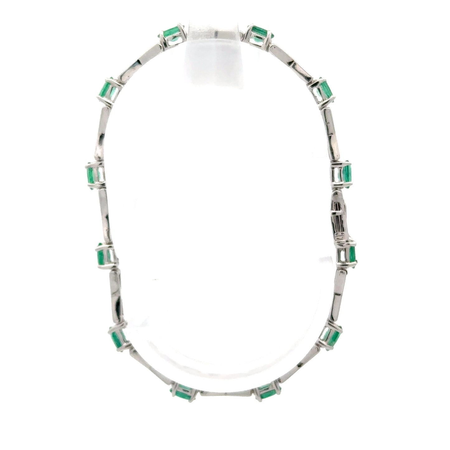 Elegant 2.52 ctw Natural Emerald Bracelet | 14k White Gold.
