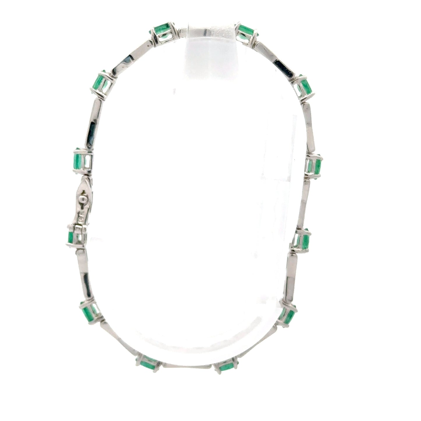 Elegant 2.52 ctw Natural Emerald Bracelet | 14k White Gold.