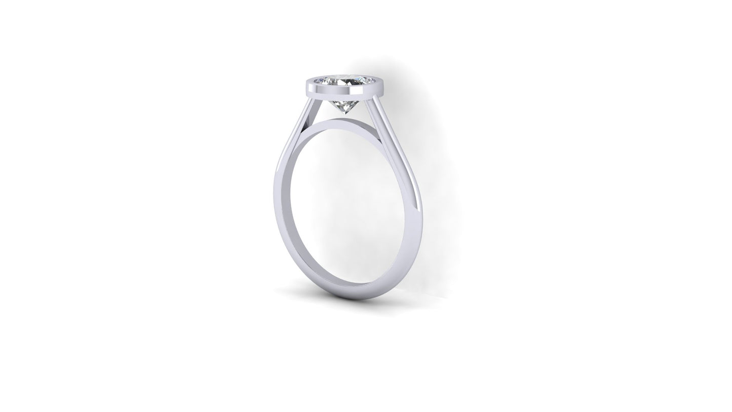 1 ctw Lab Grown Diamond | Bezel Set Setting | Solitaire Ring