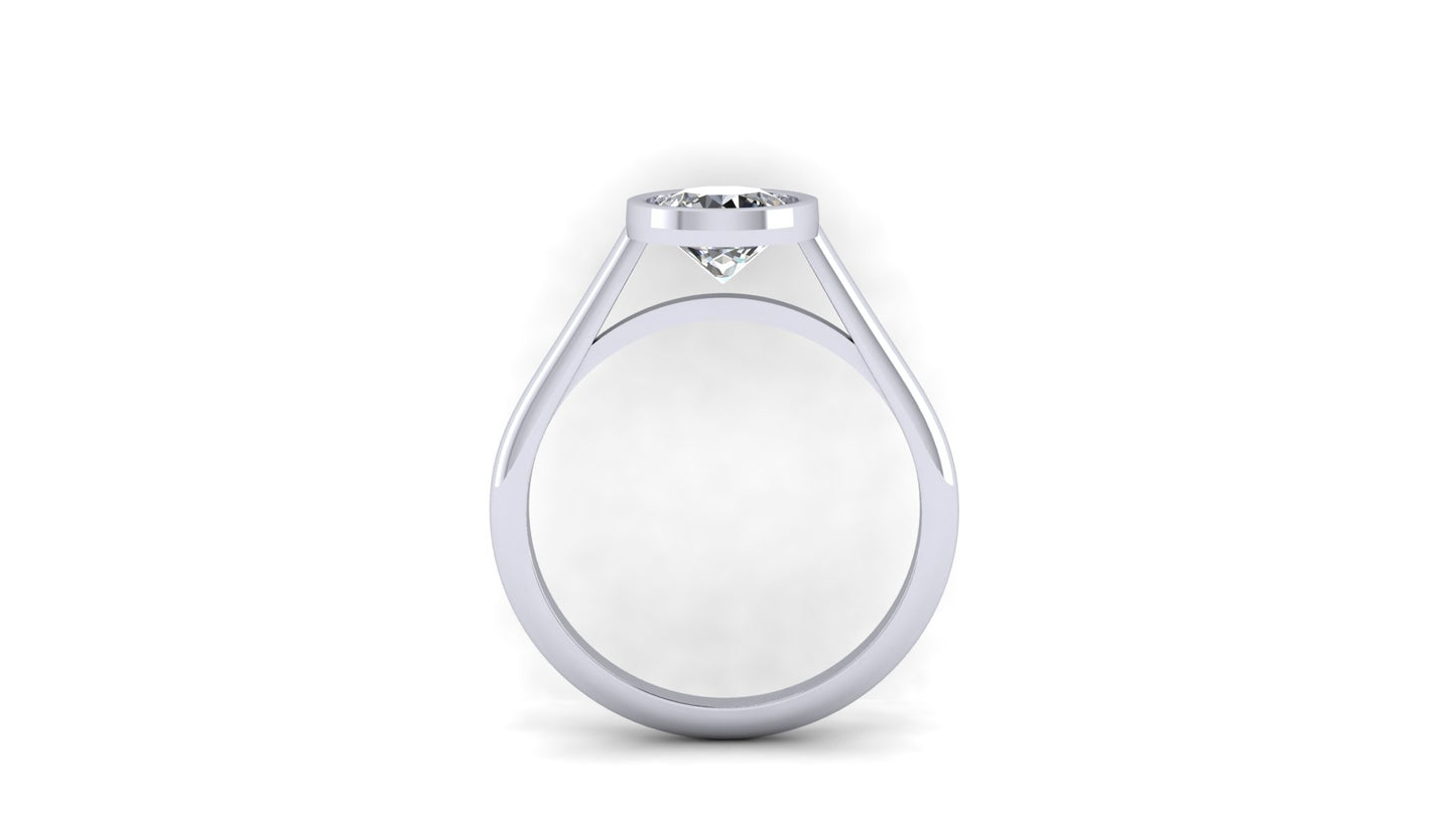 1 ctw Lab Grown Diamond | Bezel Set Setting | Solitaire Ring