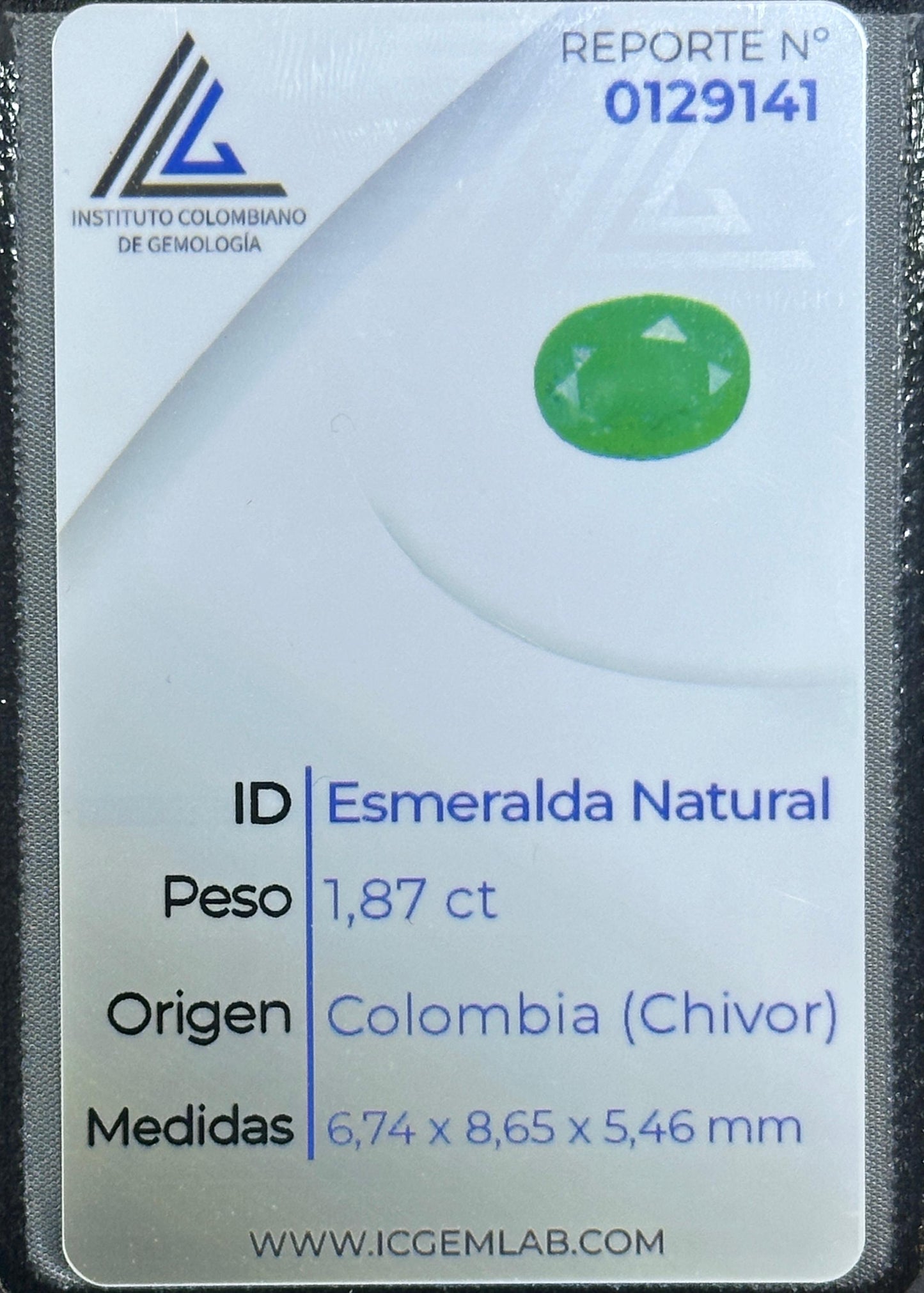 Certified Oval-Cut Emerald Ring in 14K White Gold