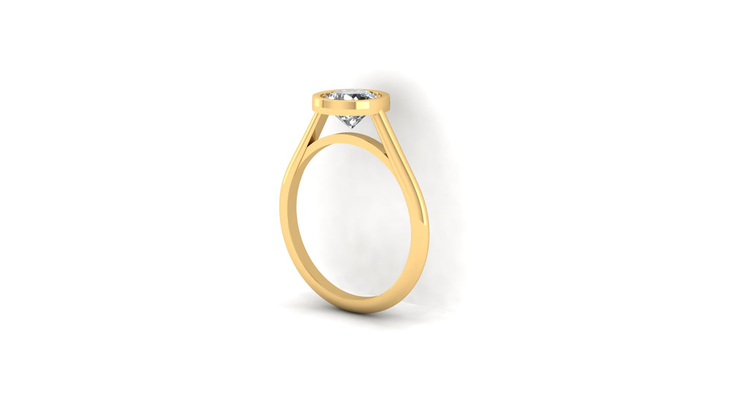 1 ctw Lab Grown Diamond | Bezel Set Setting | Solitaire Ring
