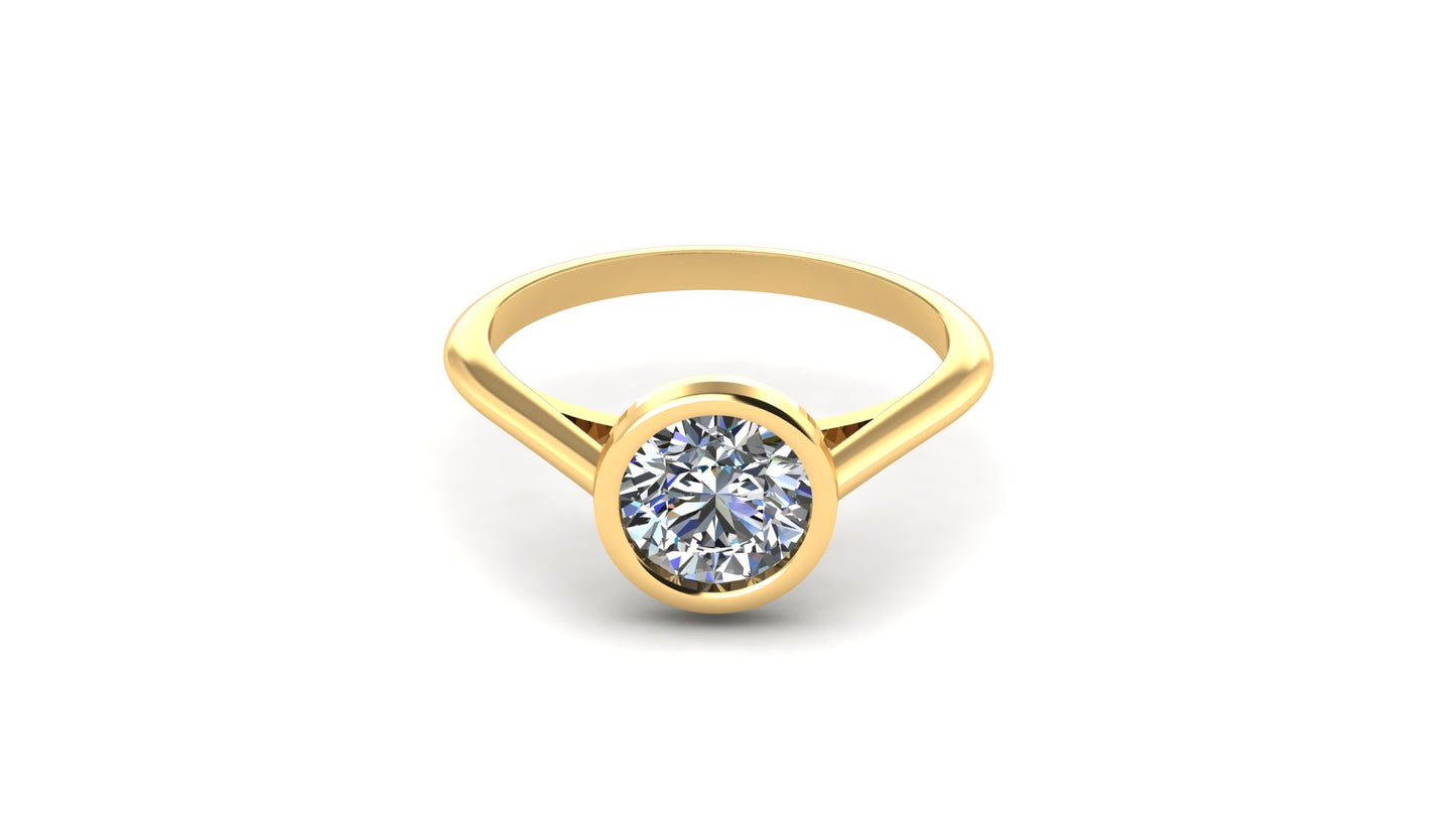 1 ctw Lab Grown Diamond | Bezel Set Setting | Solitaire Ring