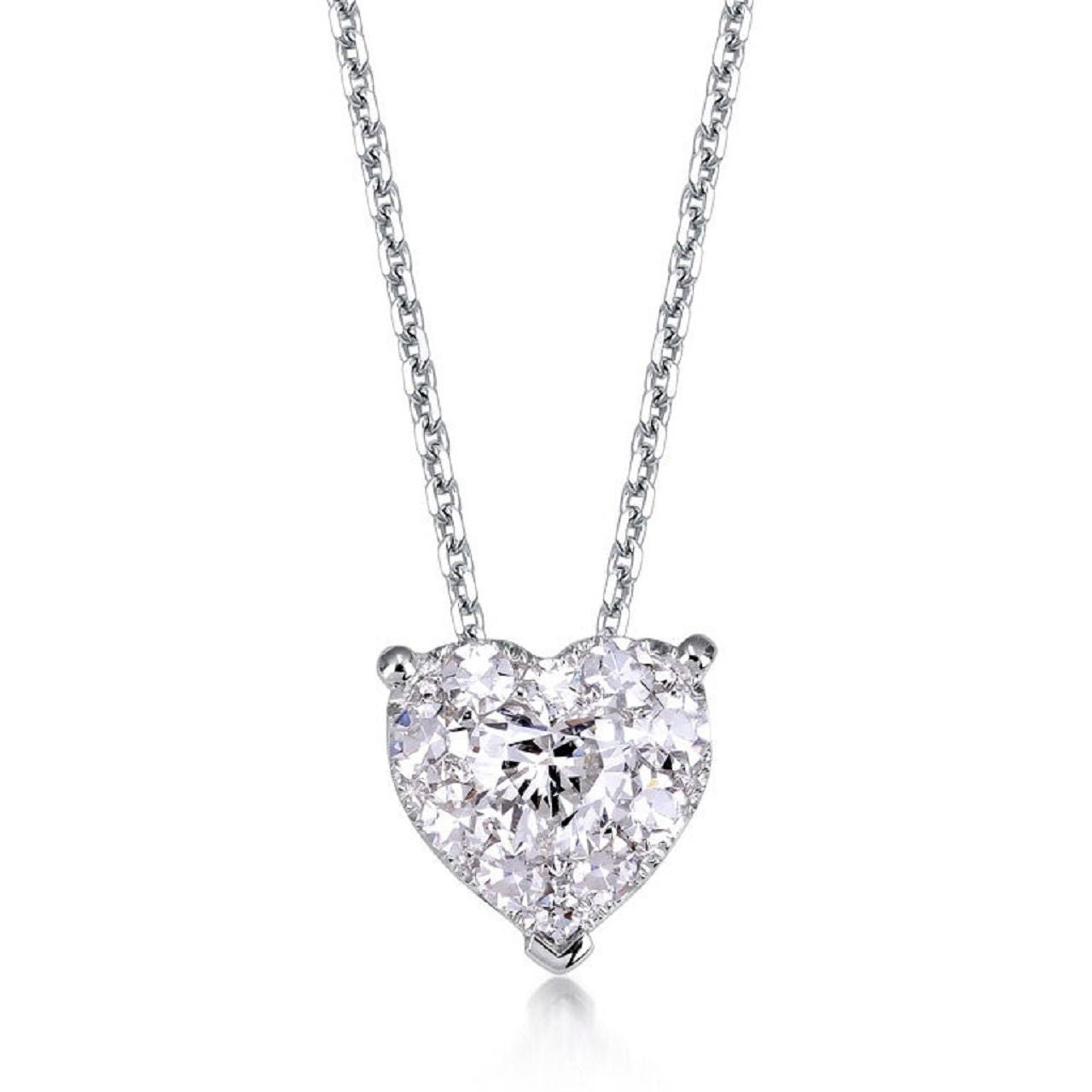 0.60 ctw Natural Diamonds | Color: F | Clarity: VS | 18k White Gold Necklace.