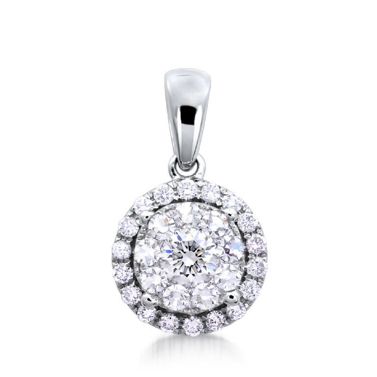 0.67 ctw Natural Diamonds | Color: F | Clarity: VS | 18k White Gold Pendant.
