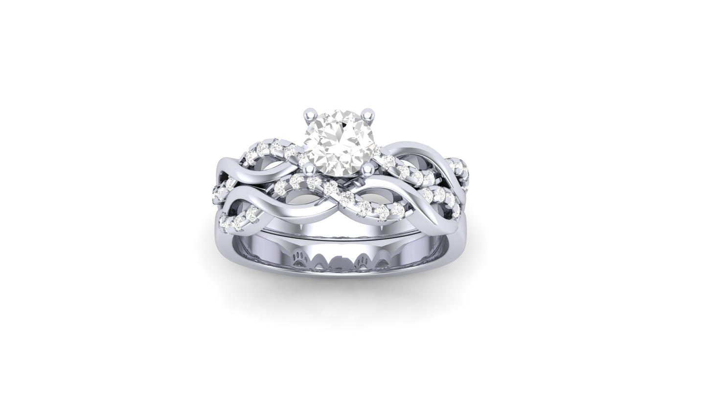 1.00 ct Round Center Lab Grown Diamond | Color: E | Clarity: VVS | 0.25 ct Lab Grown Side Diamonds. | Designer Ring.
