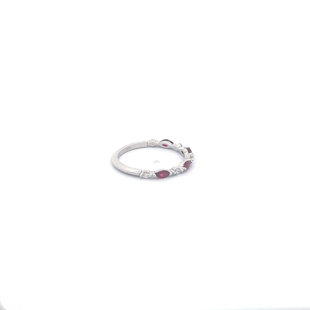 0.42 ct Natural Burmese Rubies Band | 0.13 ct Natural Diamonds | Platinum