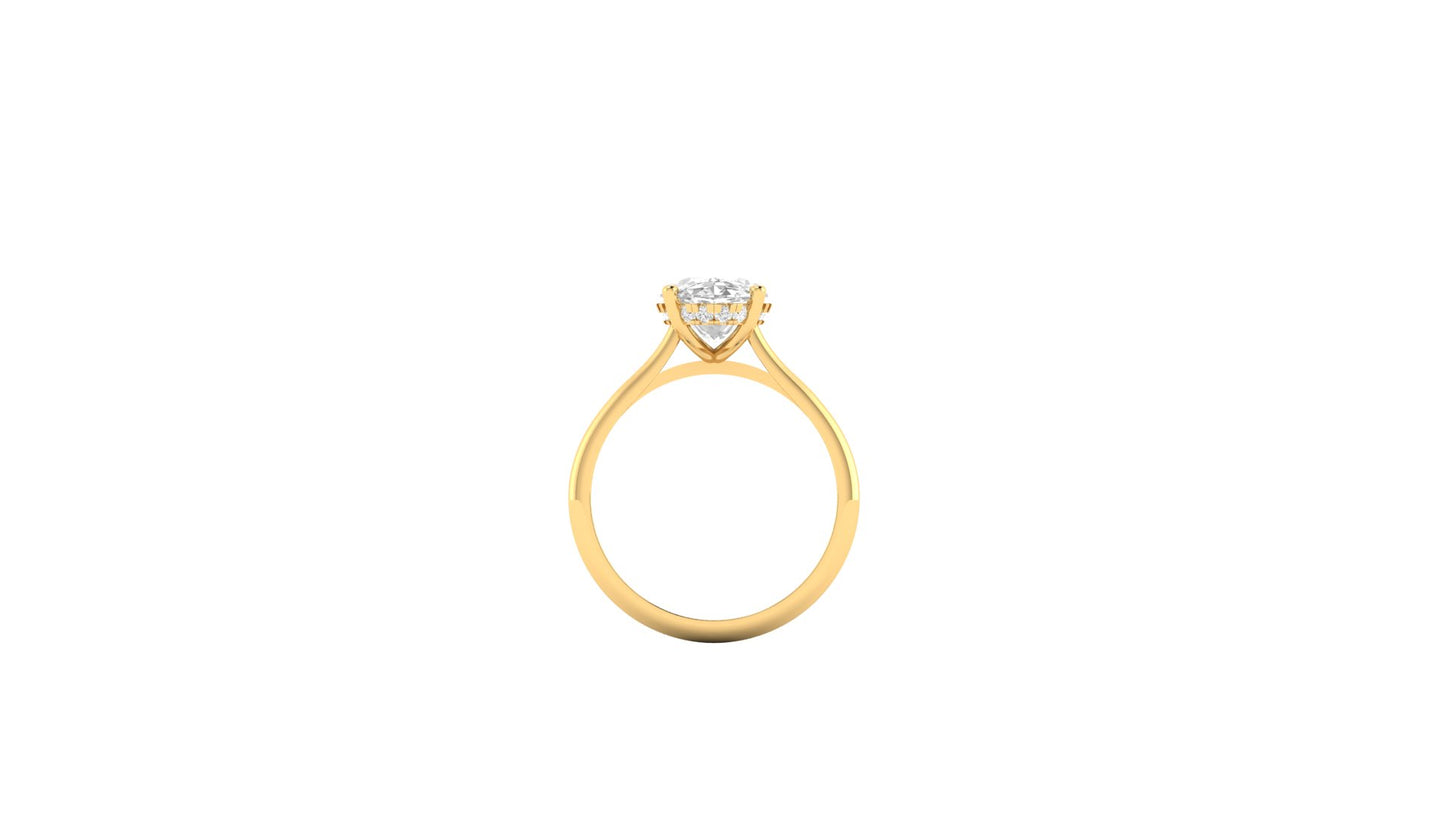 3.05 ct Oval Cut Lab Grown Diamond | Color: E | Clarity: VVS | 0.15 ct Lab Grown Side Diamonds. | Designer Ring.