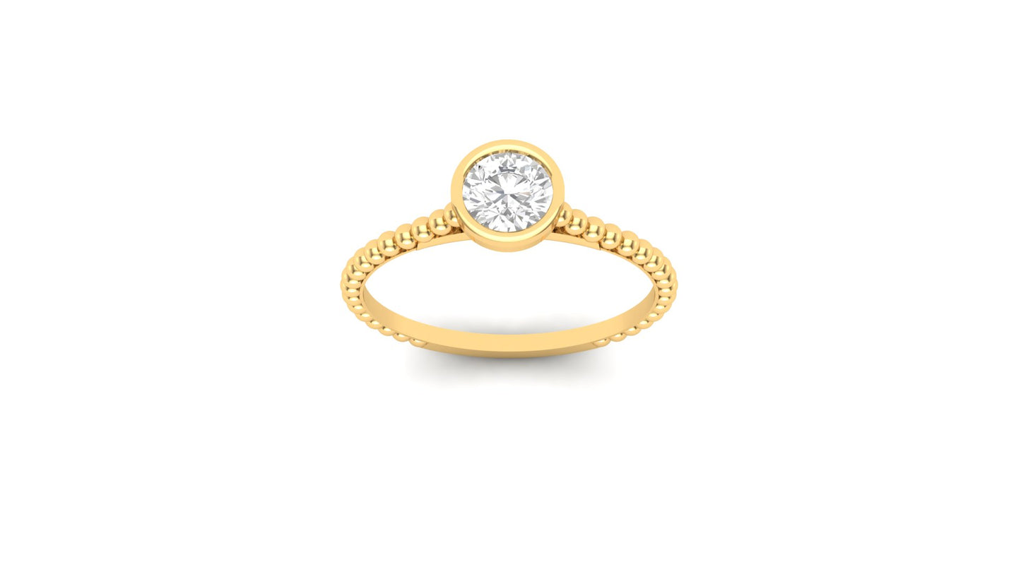 1.00 ct Round Cut Center Lab Grown Diamond | Color: E | Clarity: VVS | Designer Ring.