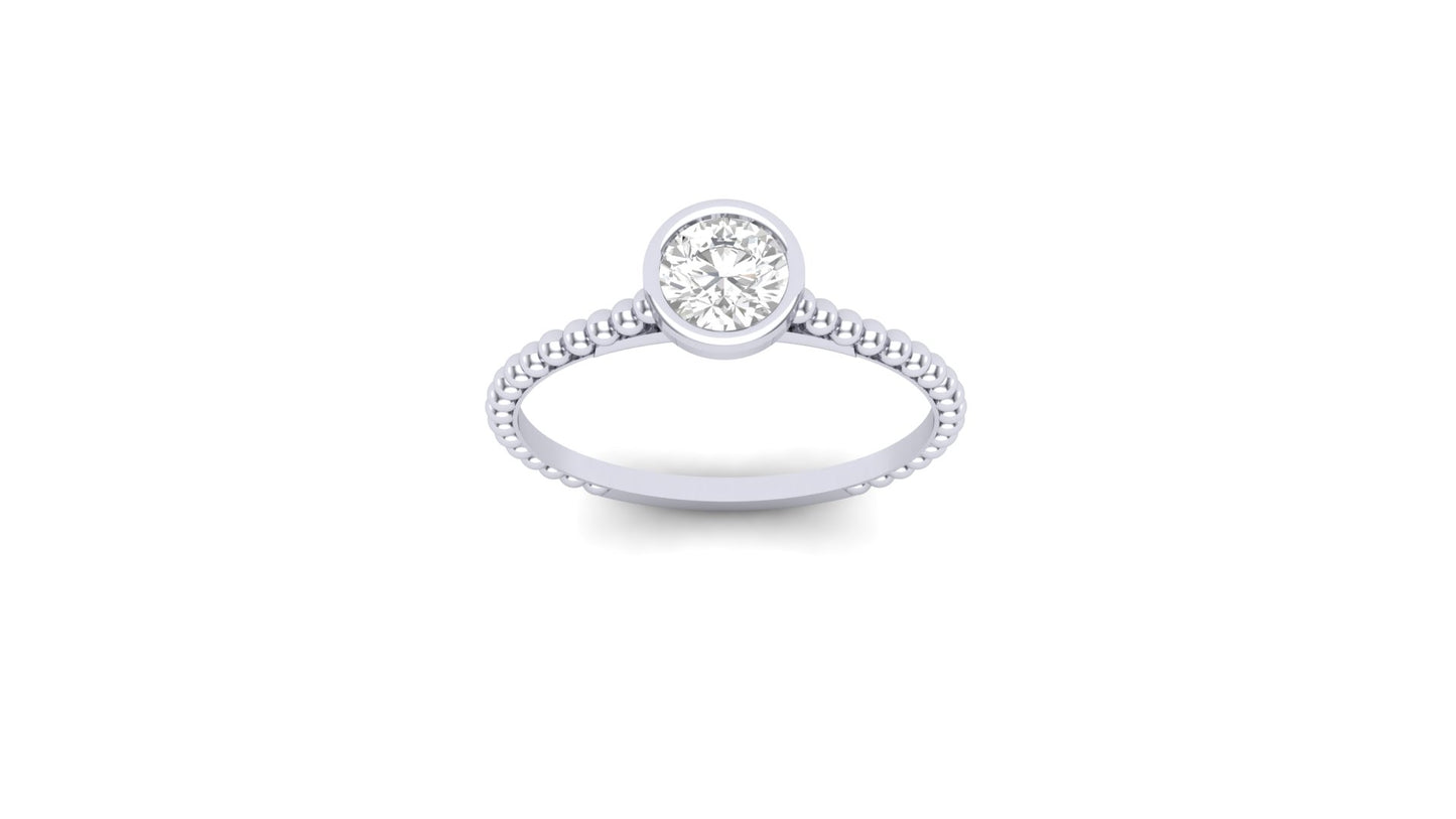 1.00 ct Round Cut Center Lab Grown Diamond | Color: E | Clarity: VVS | Designer Ring.