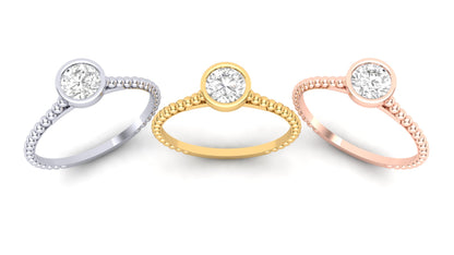 1.00 ct Round Cut Center Lab Grown Diamond | Color: E | Clarity: VVS | Designer Ring.