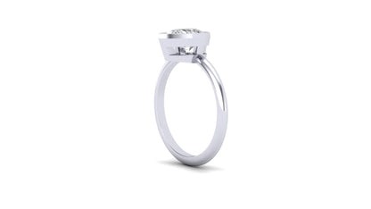 1.20 ctw Pear Shape Lab Grown Diamond | Bezel Set Setting | Solitaire Ring.