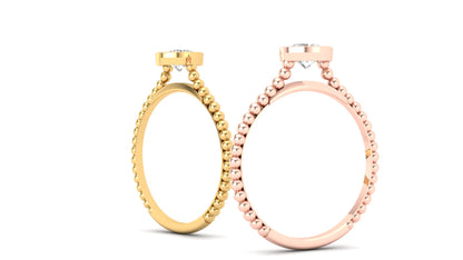 1.00 ct Round Cut Center Lab Grown Diamond | Color: E | Clarity: VVS | Designer Ring.