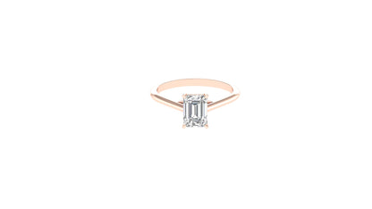 1.02 ctw Emerald Cut Lab Grown Diamond | 4 Prong Setting | Solitaire Ring.