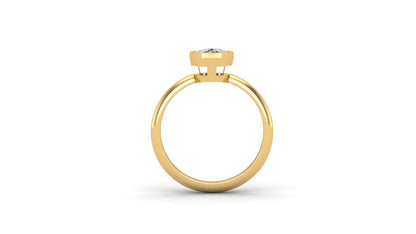 1.20 ctw Pear Shape Lab Grown Diamond | Bezel Set Setting | Solitaire Ring.