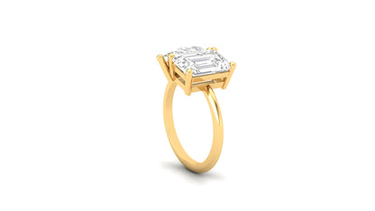 2.76 ct Emerald Cut Lab Grown Diamond | Color: E | Clarity: VVS | 2.35 ct Pear Shape Lab Grown Diamond | Color: E | Clarity: VVS | Designer Ring.