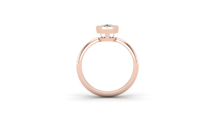 1.20 ctw Pear Shape Lab Grown Diamond | Bezel Set Setting | Solitaire Ring.