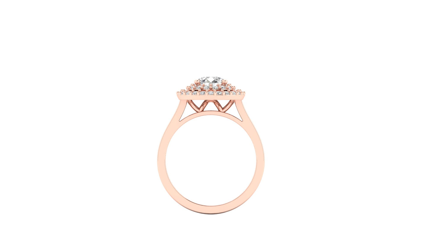 1.06 ctw Round Cut Lab Grown Diamonds Designer Ring. | Color: E | Clarity: VVS
