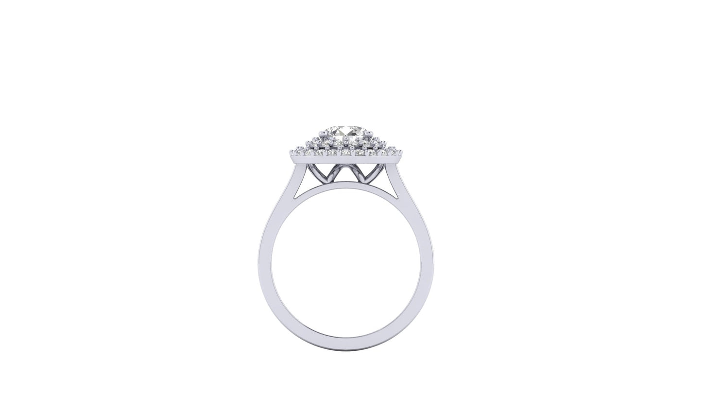 1.06 ctw Round Cut Lab Grown Diamonds Designer Ring. | Color: E | Clarity: VVS